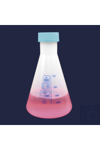 ERLENMEYER-PP-TRANSPARANT -1000 ML-FLENSRAND Erlenmeyer, smalle hals, schroefdraad, vervaardigd...